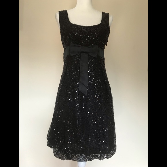 🍎Women’s Little Black Sequinned Dress, size S - Picture 1 of 12
